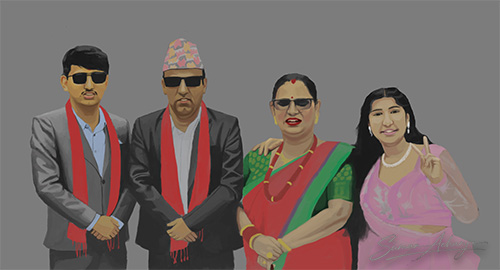 Turning a Nepali Family Photo into a Digital Painting Masterpiece